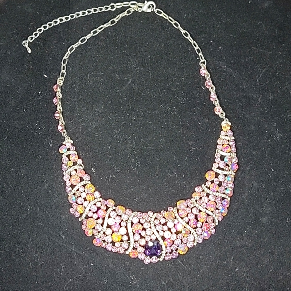 Purple Rhinestone Necklace - Picture 5 of 5